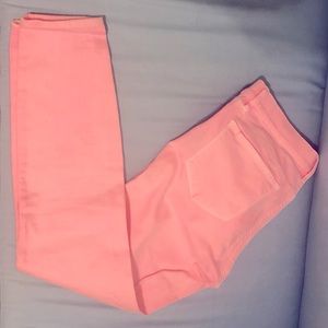 J. Crew Pink Denim “Toothpick” Stretch Pants